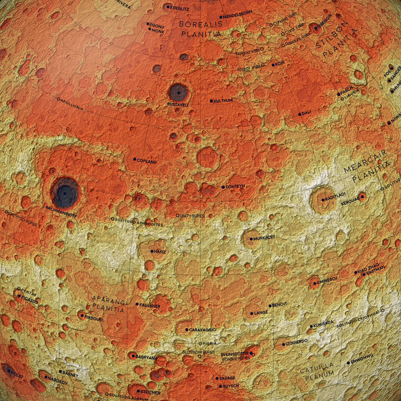Mercury Surface Map